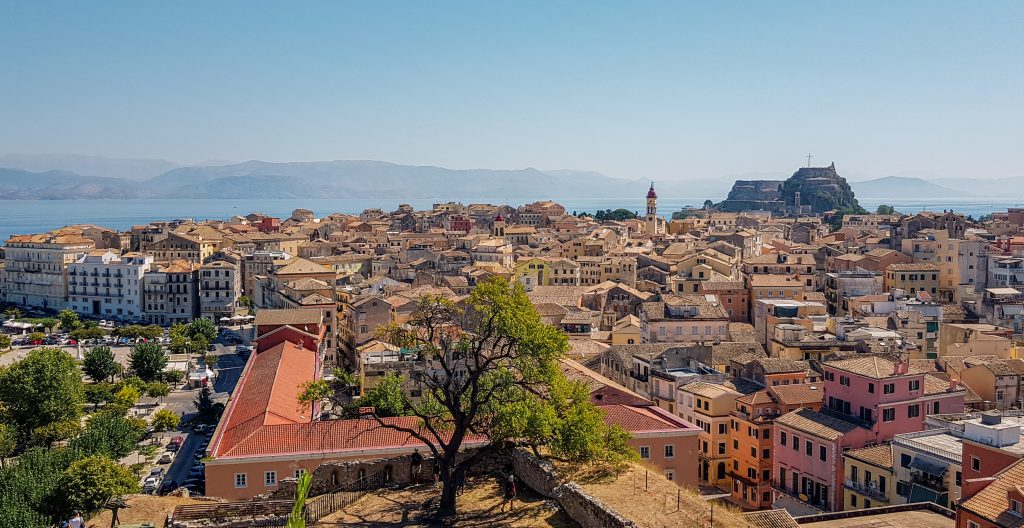 Panoramablick über Kerkyra, Korfu