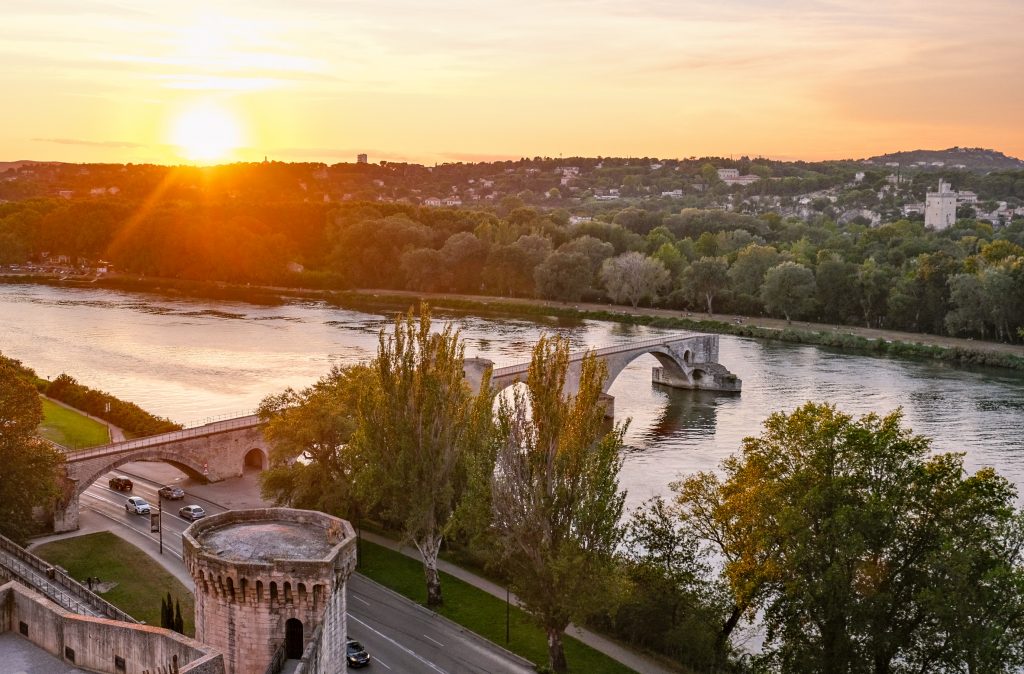 Sonnenuntergang Avignon Pont du Gard